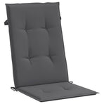 Garden Highback Chair Cushions 2 pcs Anthracite 120x50x2 cm