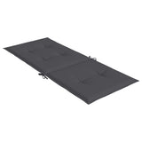 Garden Highback Chair Cushions 2 pcs Anthracite 120x50x2 cm Fabric