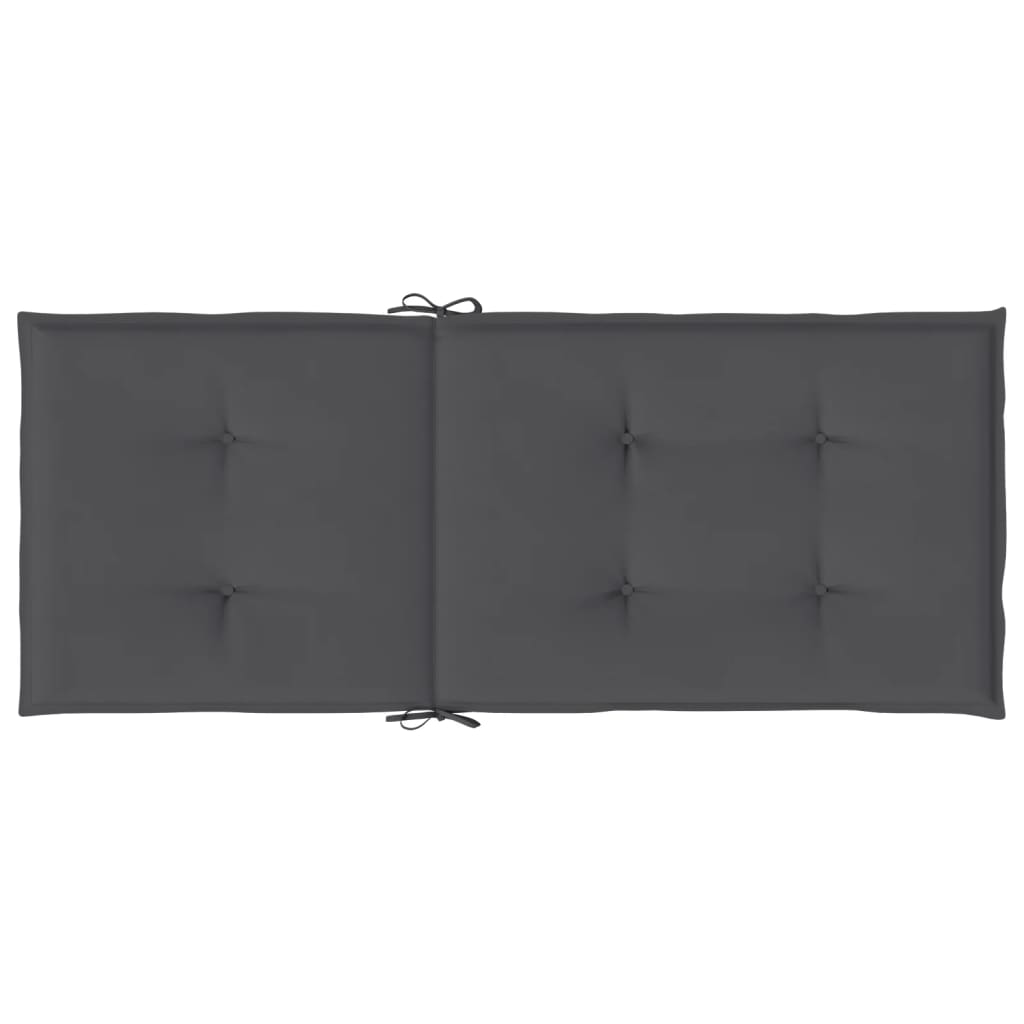 Garden Highback Chair Cushions 2 pcs Anthracite 120x50x2 cm Fabric