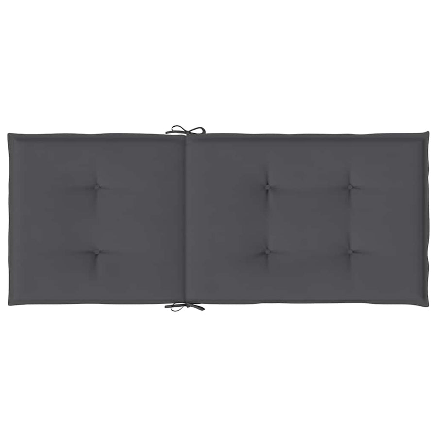 Garden Highback Chair Cushions 2 pcs Anthracite 120x50x2 cm