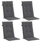 Garden Highback Chair Cushions 4 pcs Anthracite 120x50x3 cm