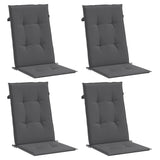 Garden Highback Chair Cushions 4 pcs Anthracite 120x50x3 cm Fabric - Side View
