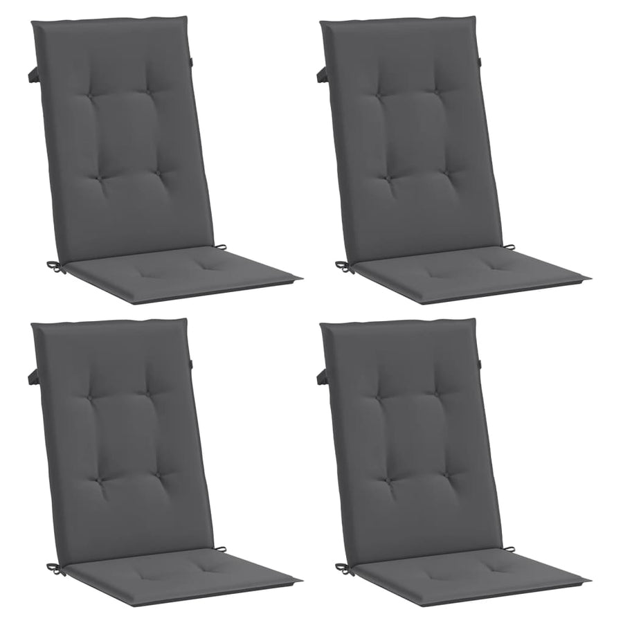 Garden Highback Chair Cushions 4 pcs Anthracite 120x50x3 cm