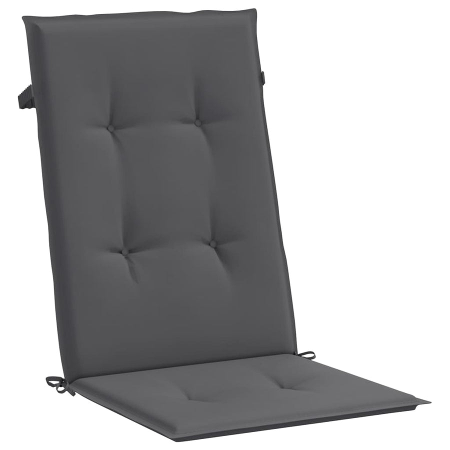 Garden Highback Chair Cushions 4 pcs Anthracite 120x50x3 cm