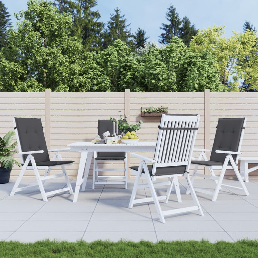 Garden Highback Chair Cushions 4 pcs Anthracite 120x50x3 cm
