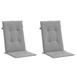 Garden Highback Chair Cushions 2 pcs Grey 120x50x3 cm Fabric - Side View