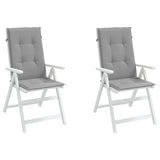 Garden Highback Chair Cushions 2 pcs Grey 120x50x3 cm Fabric - Top-Down View