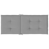 Garden Highback Chair Cushions 2 pcs Grey 120x50x3 cm Fabric