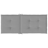 Garden Highback Chair Cushions 2 pcs Grey 120x50x3 cm Fabric - Close-Up Angle