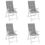 Garden Highback Chair Cushions 4 pcs Grey 120x50x3 cm Fabric