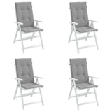 Garden Highback Chair Cushions 4 pcs Grey 120x50x3 cm Fabric - Top-Down View