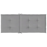 Garden Highback Chair Cushions 4 pcs Grey 120x50x3 cm Fabric