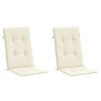 Garden Highback Chair Cushions 2 pcs Cream 120x50x3 cm Fabric