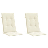 Garden Highback Chair Cushions 2 pcs Cream 120x50x3 cm Fabric - Side View