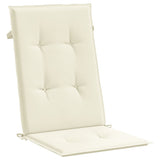 Garden Highback Chair Cushions 2 pcs Cream 120x50x3 cm Fabric