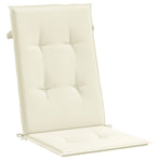 Garden Highback Chair Cushions 2 pcs Cream 120x50x3 cm Fabric