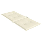 Garden Highback Chair Cushions 2 pcs Cream 120x50x3 cm Fabric - Rear View