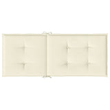 Garden Highback Chair Cushions 2 pcs Cream 120x50x3 cm Fabric
