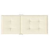 Garden Highback Chair Cushions 2 pcs Cream 120x50x3 cm Fabric - Close-Up Angle