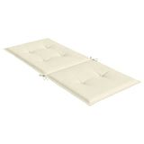 Garden Highback Chair Cushions 4 pcs Cream 120x50x3 cm Fabric - Rear View