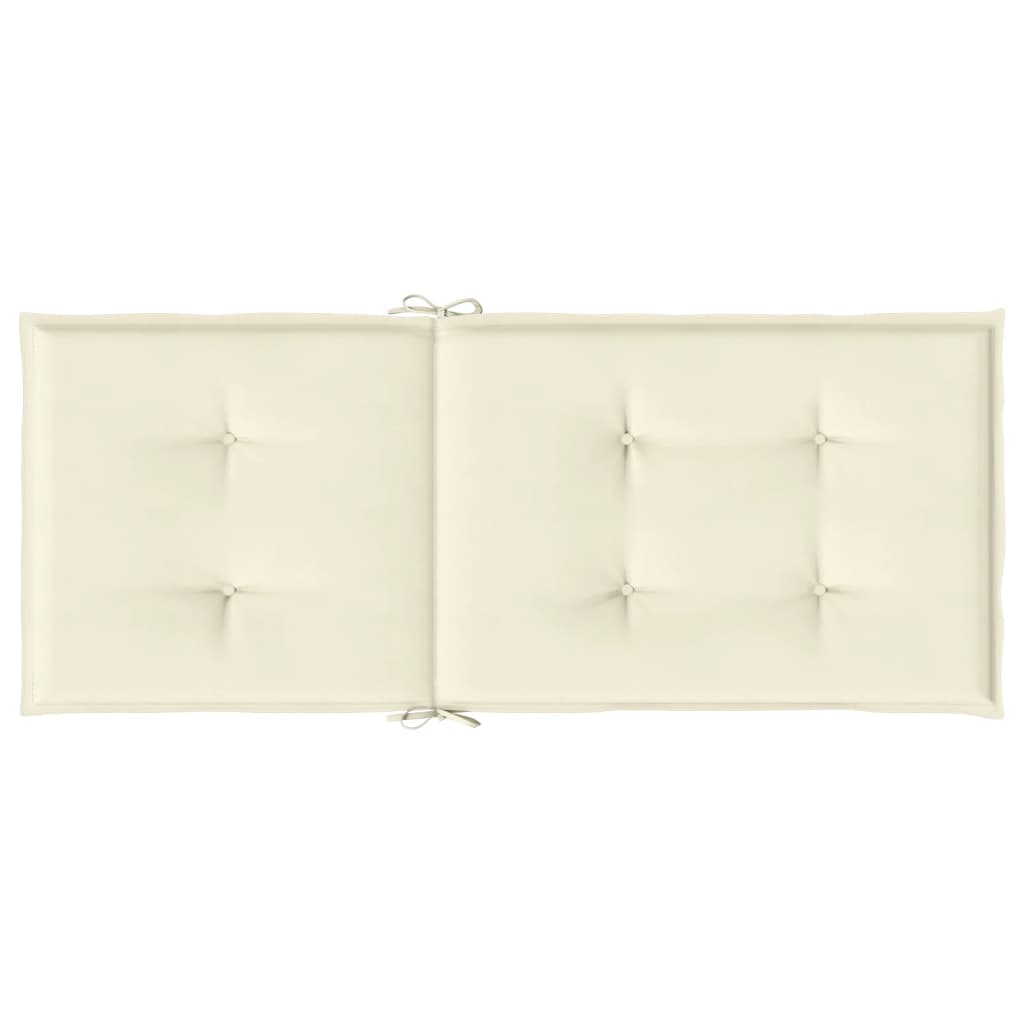 Garden Highback Chair Cushions 4 pcs Cream 120x50x3 cm Fabric