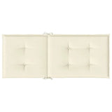Garden Highback Chair Cushions 4 pcs Cream 120x50x3 cm Fabric - Close-Up Angle