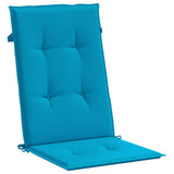 Garden Highback Chair Cushions 2 pcs Blue 120x50x3 cm Fabric