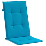 Garden Highback Chair Cushions 2 pcs Blue 120x50x3 cm Fabric