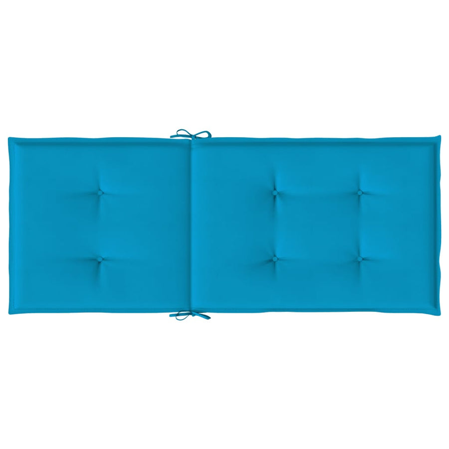 Garden Highback Chair Cushions 2 pcs Blue 120x50x3 cm Fabric