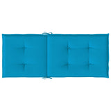 Garden Highback Chair Cushions 4 pcs Blue 120x50x3 cm Fabric