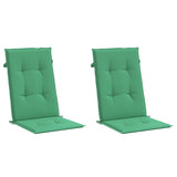 Garden Highback Chair Cushions 2 pcs Green 120x50x3 cm Fabric