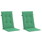 Garden Highback Chair Cushions 2 pcs Green 120x50x3 cm Fabric