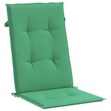 Garden Highback Chair Cushions 2 pcs Green 120x50x3 cm Fabric