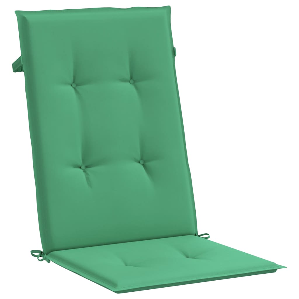 Garden Highback Chair Cushions 2 pcs Green 120x50x3 cm Fabric