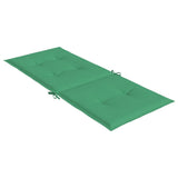 Garden Highback Chair Cushions 2 pcs Green 120x50x3 cm Fabric