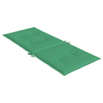 Garden Highback Chair Cushions 2 pcs Green 120x50x3 cm Fabric