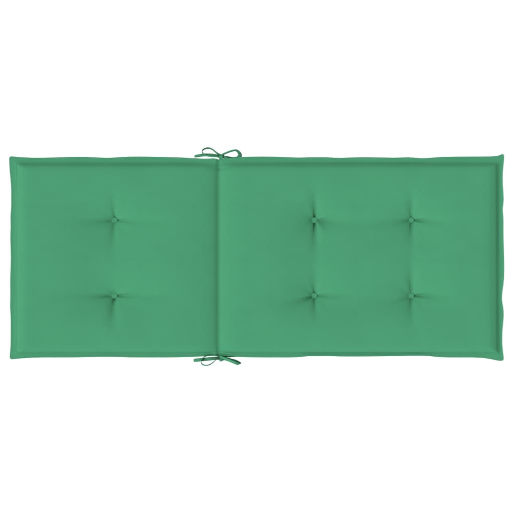 Garden Highback Chair Cushions 2 pcs Green 120x50x3 cm Fabric