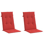 Garden Highback Chair Cushions 2 pcs Red 120x50x3 cm Fabric