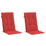 Garden Highback Chair Cushions 2 pcs Red 120x50x3 cm Fabric - Side View