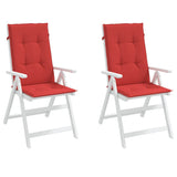 Garden Highback Chair Cushions 2 pcs Red 120x50x3 cm Fabric