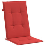 Garden Highback Chair Cushions 2 pcs Red 120x50x3 cm Fabric
