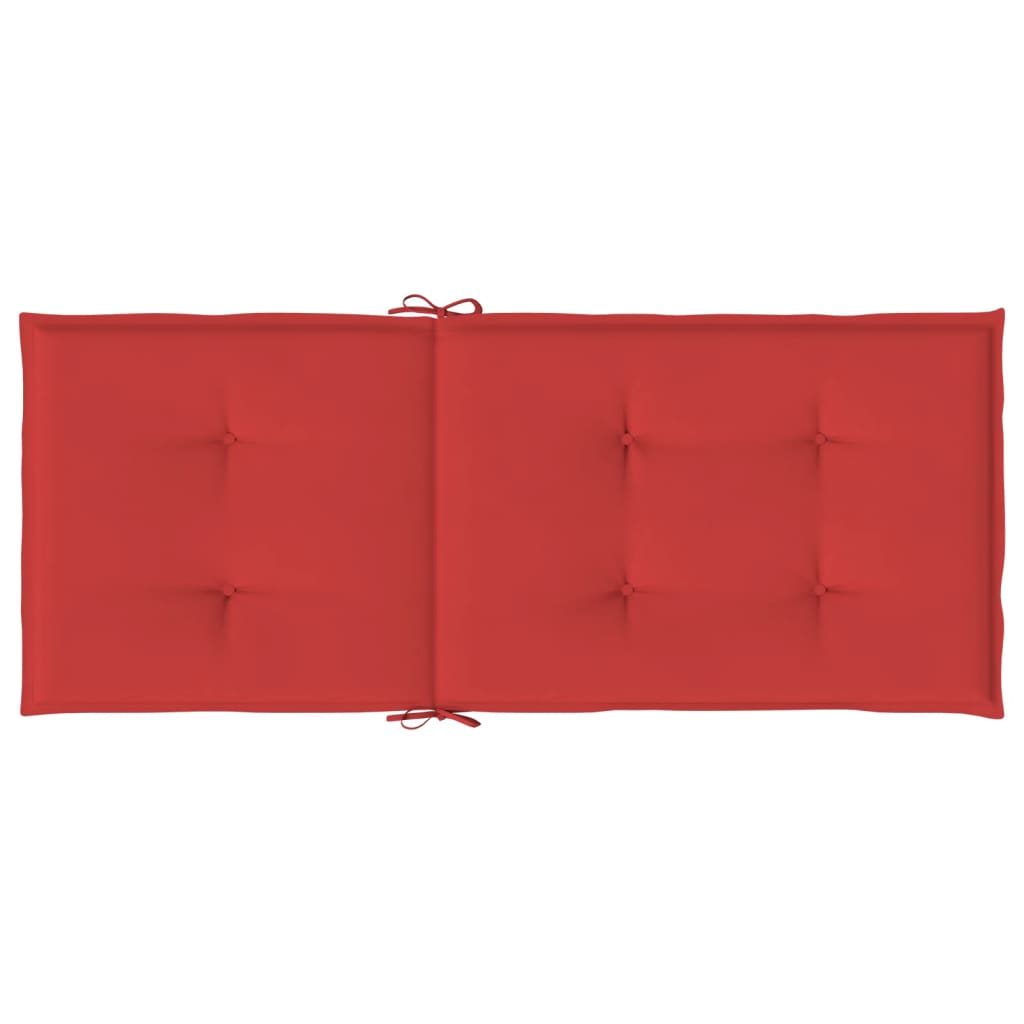 Garden Highback Chair Cushions 2 pcs Red 120x50x3 cm Fabric