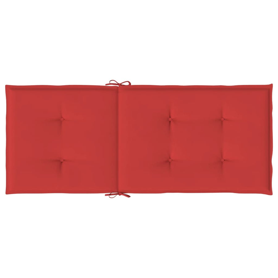 Garden Highback Chair Cushions 2 pcs Red 120x50x3 cm Fabric