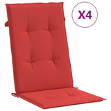Garden Highback Chair Cushions 4 pcs Red 120x50x3 cm Fabric