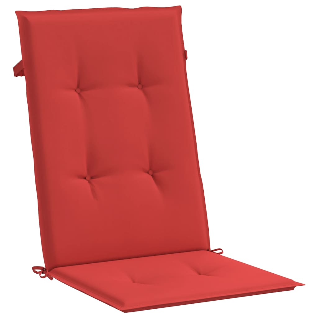 Garden Highback Chair Cushions 4 pcs Red 120x50x3 cm Fabric