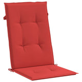 Garden Highback Chair Cushions 4 pcs Red 120x50x3 cm Fabric