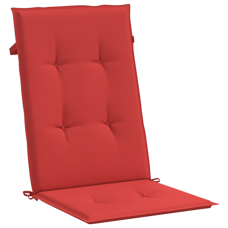 Garden Highback Chair Cushions 4 pcs Red 120x50x3 cm Fabric
