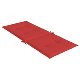 Garden Highback Chair Cushions 4 pcs Red 120x50x3 cm Fabric