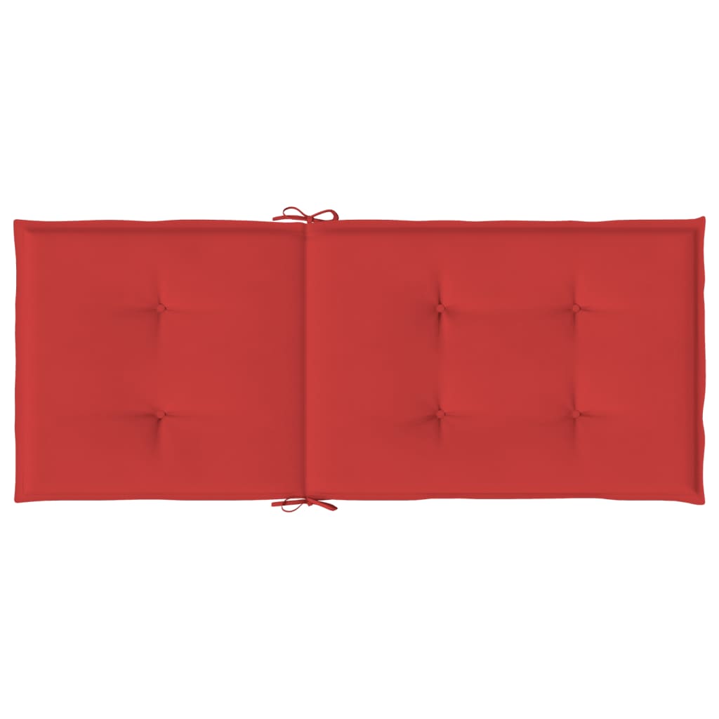 Garden Highback Chair Cushions 4 pcs Red 120x50x3 cm Fabric