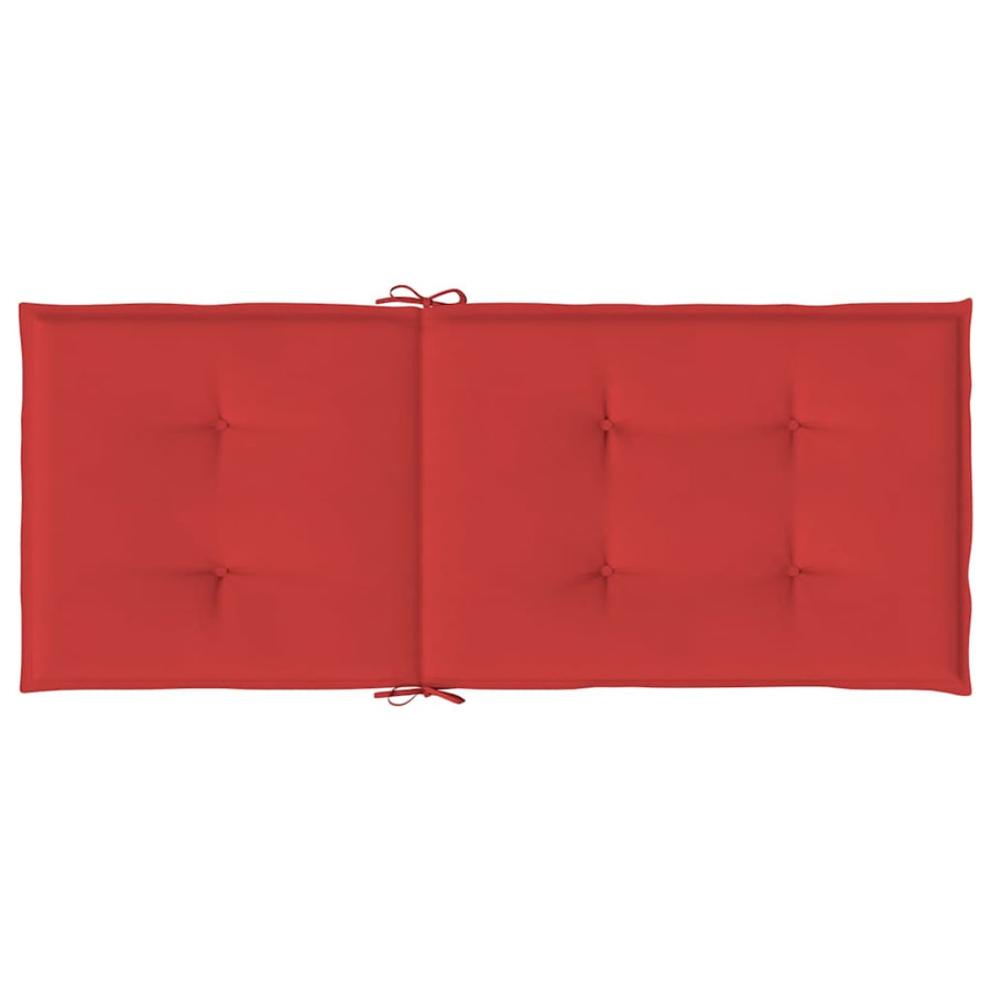 Garden Highback Chair Cushions 4 pcs Red 120x50x3 cm Fabric
